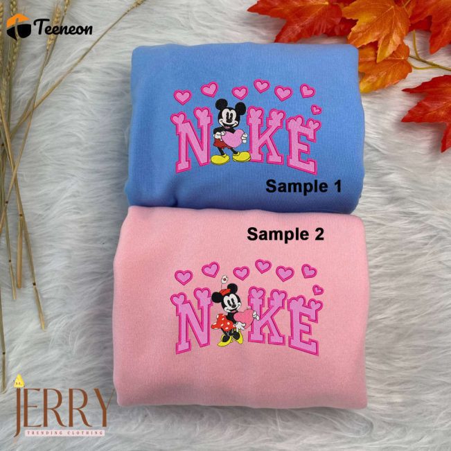 Mickey and Minnie Mouse Disney Nike Embroidered Sweatshirts| soulcals.com