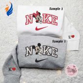 Mickey And Minnie X Nike Embroidered Couple Shirt Disney Characters Embroidered Shirt Nike Inspired Embroidered Hoodie.jpg - demo10
