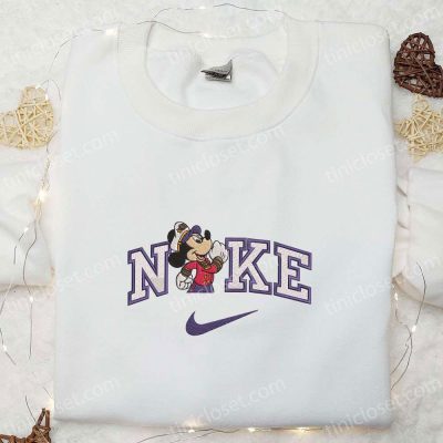 Mickey Cruise Trip x Nike Embroidered Shirt Disney Characters Embroidered Shirt & Cartoon Hoodie| soulcals.com