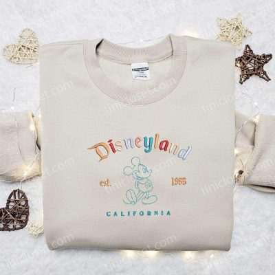 Mickey Disneyland Est 1955 California Embroidered Shirt & Disney Characters Hoodie Perfect Gift Idea | soulcals.com