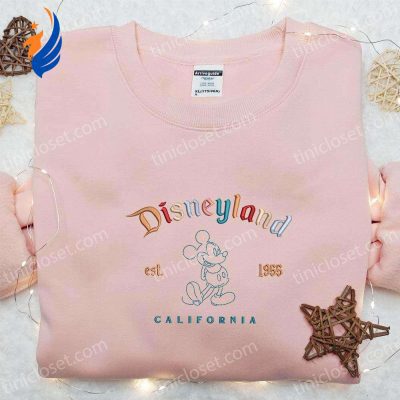 Mickey Disneyland Est 1955 California Embroidered Shirt & Disney Characters Hoodie Perfect Gift Idea | soulcals.com