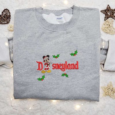 Mickey Disneyland Xmas Embroidered Shirt & Disney Characters Hoodie Perfect Christmas Gifts | soulcals.com