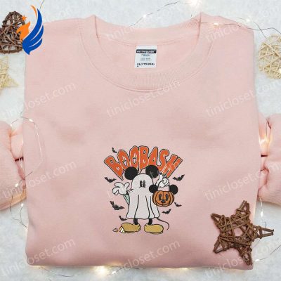 Spooky Mickey Ghost Pumpkin Sweatshirt Disney Characters Embroidered Shirt Best Halloween Gift Ideas | soulcals.com
