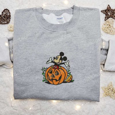 Mickey Halloween Pumpkin Embroidered Shirt Disney s Best Halloween Gifts for Family | soulcals.com