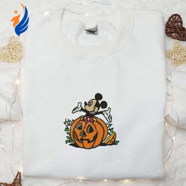Mickey Halloween Pumpkin Embroidered Shirt Best Disney Halloween Gift for Family | soulcals.com