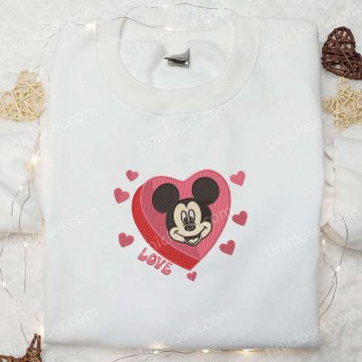 Disney Characters Embroidered Shirt & Hoodie Mickey Hearts Love Design Perfect Family Gift | soulcals.com