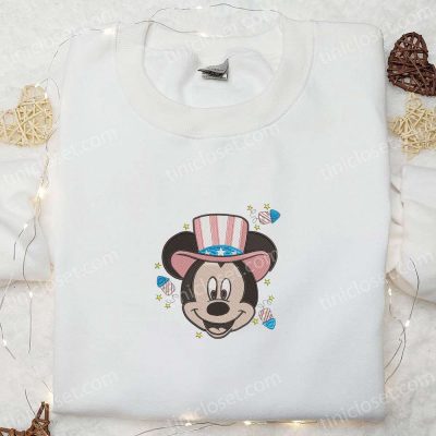 Mickey Independence Day Embroidered Shirt & Disney Characters Hoodie Perfect 4th Of July Gift Idea | soulcals.com
