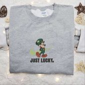 Mickey Just Lucky X Nike Swoosh Embroidered Shirt Disney Characters Embroidered Hoodie Best Saint Patricks Day Gift Idea 2.jpg - demo10