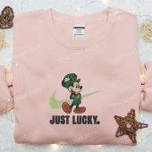 Mickey Just Lucky X Nike Swoosh Embroidered Shirt Disney Characters Embroidered Hoodie Best Saint Patricks Day Gift Idea 7.jpg - demo10