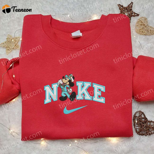 Exclusive Mickey Mouse Cruise x Nike Embroidered Shirt & Disney Characters Shirt Nike Inspired Embroidered Hoodie| soulcals.com