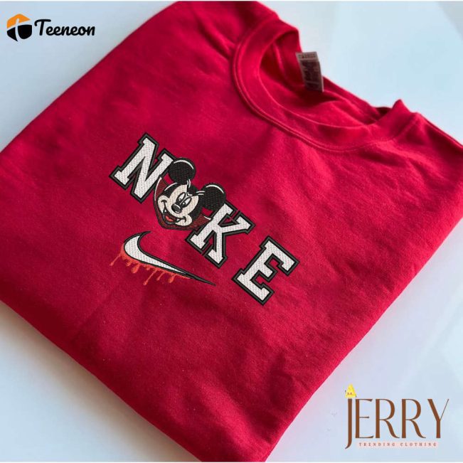 Mickey Mouse Disney Halloween Nike Embroidered Sweatshirt| soulcals.com