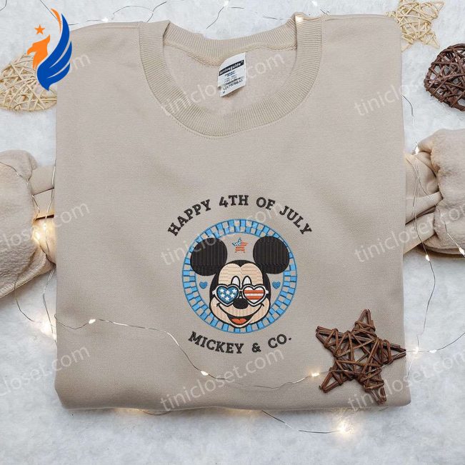 Mickey Mouse 4th of July Shirt Disney Embroidered National Day Gifts | soulcals.com