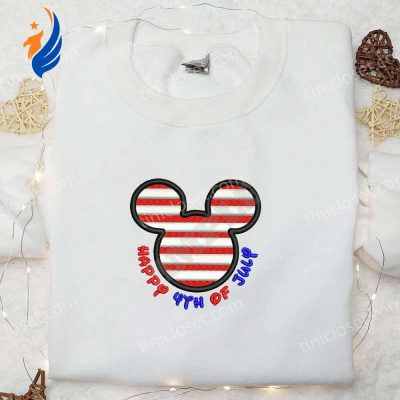 Mickey Mouse Happy 4th of July Embroidered Shirt Disney s Best Patriotic Shirts | soulcals.com