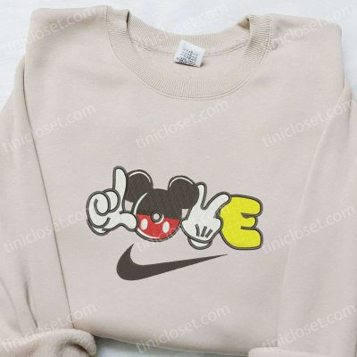 Get the Perfect Valentine s Day Gift Mickey Mouse Love x Nike Embroidered Hoodie & Shirt | soulcals.com