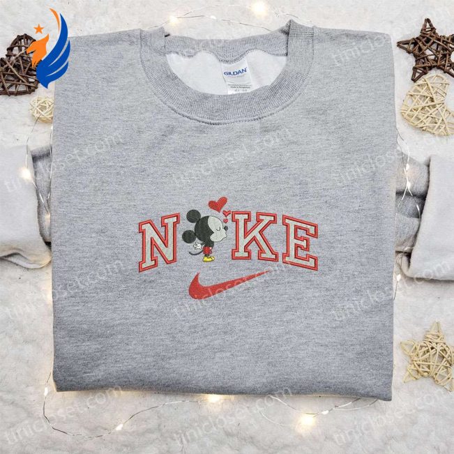 Mickey Mouse Loves x Nike Cartoon Embroidered Hoodie & Shirt Best Valentine s Day Gift Ideas | soulcals.com