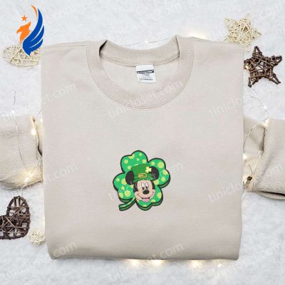 Mickey Mouse Saint Patrick s Day Embroidered Shirt & Disney Characters Hoodie Perfect Saint Patrick s Day Gift Idea | soulcals.com