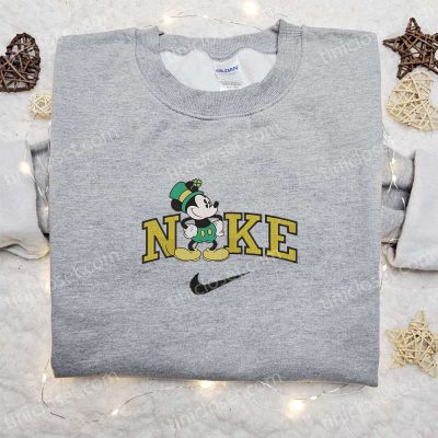 Mickey Mouse Saint Patricks x Nike Embroidered Sweatshirt Disney Characters Movie Merry Shirt Best St Patrick?s Day Gift Ideas | soulcals.com