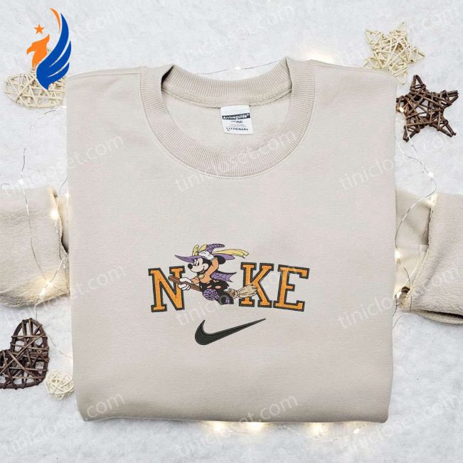 Mickey Mouse Witch Halloween x Nike Embroidered Sweatshirt Best Disney Characters Shirt for Halloween Perfect Halloween Gift Idea | soulcals.com