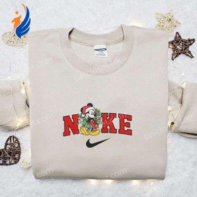 Mickey Mouse x Nike Christmas Embroidered Sweatshirt Disney Characters Movie Merry Christmas Shirt Perfect Christmas Day Gift | soulcals.com
