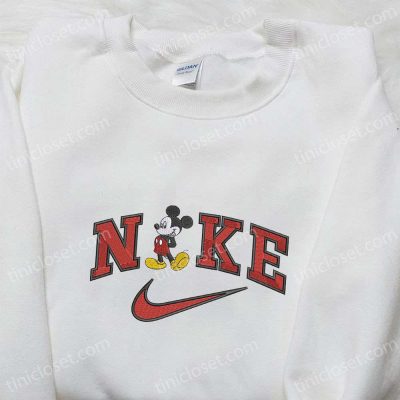 Mickey Mouse x Nike Cartoon Embroidered Shirt Custom Birthday Gift Ideas | soulcals.com