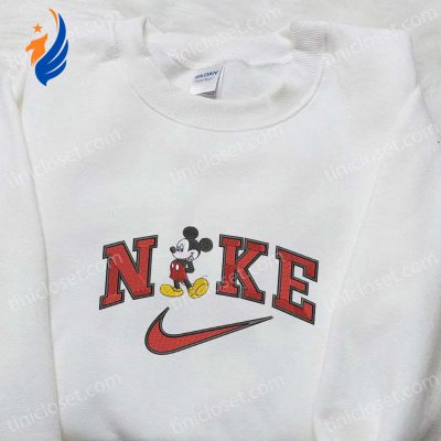 Mickey Mouse x Nike Cartoon Embroidered Shirt Custom Birthday Gift Ideas | soulcals.com