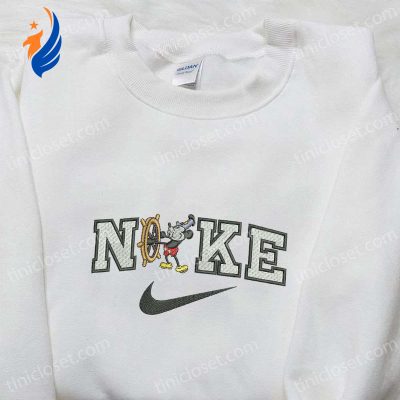 Mickey Mouse x Nike Cartoon Embroidered Tshirt Disney Characters Inspired Tee | soulcals.com