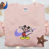 Mickey Mouse X Nike Swoosh Cartoon Embroidered Hoodie Disney Characters Embroidered Shirt Nike Inspired Embroidered Shirt.jpg - demo10
