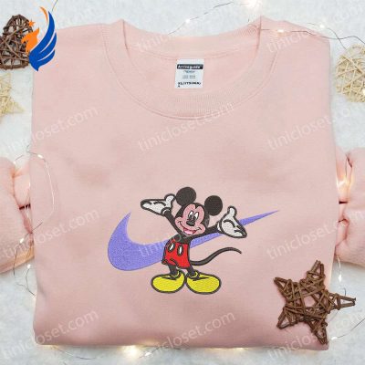 Disney x Nike Mickey Mouse Cartoon Hoodie & Embroidered Shirts Stylish Nike Swoosh & Disney Characters Inspired Apparel | soulcals.com