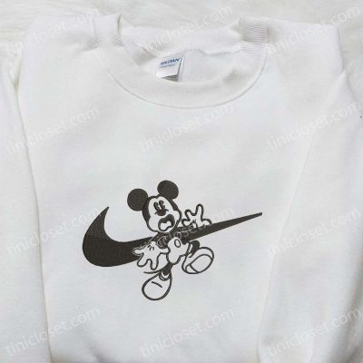 Mickey Mouse x Swoosh Embroidered Shirt Halloween & Disney Characters Best Family Gift Ideas | soulcals.com