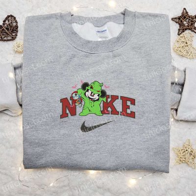 Spooky Mickey Oogie Boogie Halloween x Nike Embroidered Sweatshirt Best Horror Movie Halloween Gift Ideas | soulcals.com