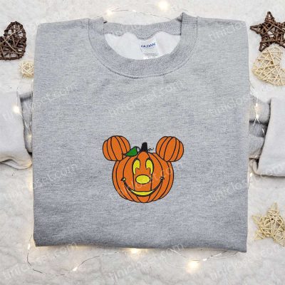 Mickey x Halloween Pumpkin Embroidered Shirt Best Disney Halloween Gift for the Family | soulcals.com