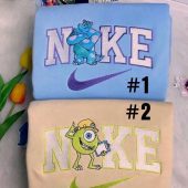Mike Wazowski And James Sullivan Monsters Disney Nike Embroidered Sweatshirts| soulcals.com