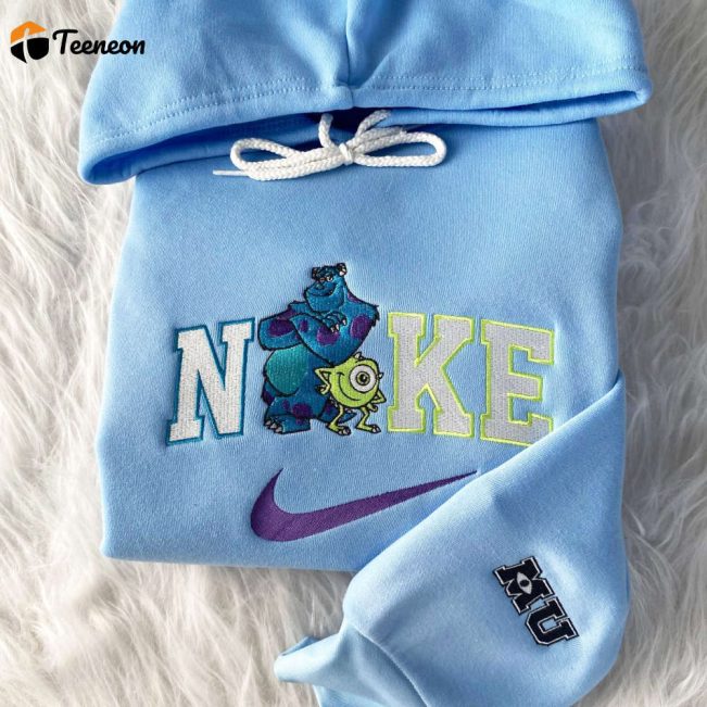 Mike Wazowski James Sullivan Monsters Disney Nike Embroidered Sweatshirt| soulcals.com
