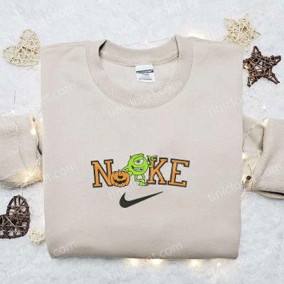 Spooky Mike Wazowski Pumpkin x Nike Embroidered Sweatshirt, B Gift for Men Women Halloween Gift Idea| soulcals.com