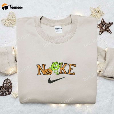 Spooky Mike Wazowski Pumpkin x Nike Embroidered Sweatshirt, B Gift for Men Women Halloween Gift Idea| soulcals.com