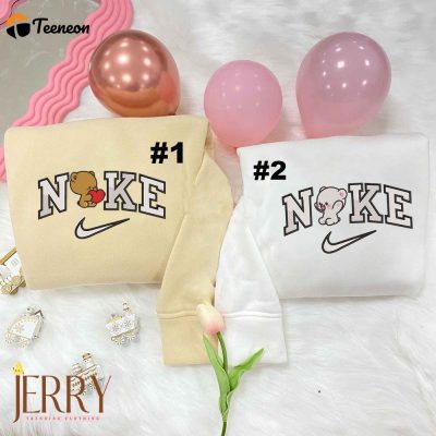Milk And Mocha Nike Embroidered Sweatshirt Perfect Valentine s Day Gift for Couples| soulcals.com