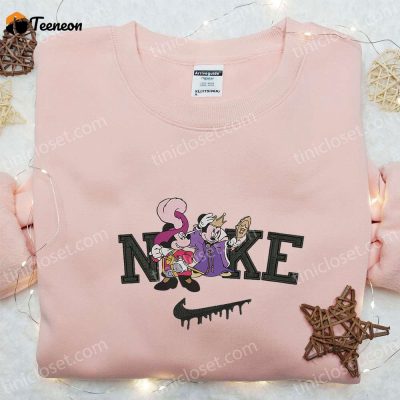 Minnie & Mickey Masquerade Halloween x Nike Embroidered Sweatshirt ,Disney Characters Shirt B Gift for Men Women Halloween Gift Ideas| soulcals.com