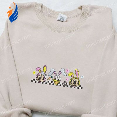 Disney Easter Embroidered Shirt & Hoodie Minnie Donald Mickey Characters Thanksgiving Gift Ideas | soulcals.com