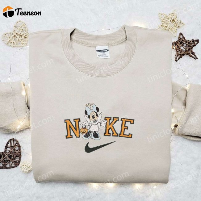 Minnie Mouse Angel Halloween x Nike Embroidered Sweatshirt Disney Characters Shirt B Gift for Men Women Halloween Gift Ideas| soulcals.com