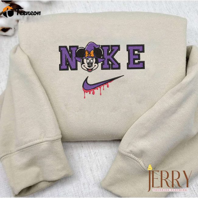Minnie Mouse Disney Halloween Nike Embroidered Sweatshirt| soulcals.com