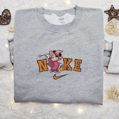 Minnie Mouse Trick or Treat Halloween x Nike Sweatshirt Disney Characters Embroidered Shirt B Gift for Men Women Halloween Gift Ideas| soulcals.com