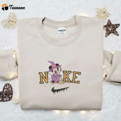 Minnie Mouse Witch x Nike Embroidered Sweatshirt Disney Characters Shirt B Gift for Men Women Halloween Gift Ideas| soulcals.com