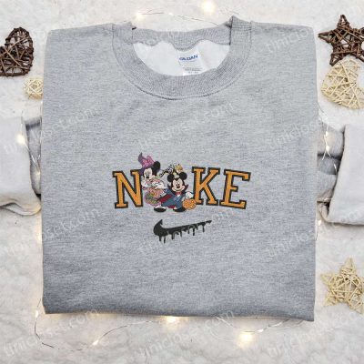 Minnie Witch & Mickey Dracula x Nike Embroidered Sweatshirt B Gift for Men Women Halloween Gift Idea Halloween Shirt| soulcals.com