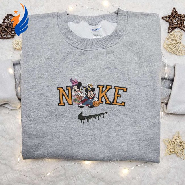 Minnie Witch & Mickey Dracula x Nike Embroidered Sweatshirt Best Halloween Gift Ideas | soulcals.com