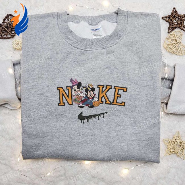 Minnie Witch & Mickey Dracula x Nike Embroidered Sweatshirt Best Halloween Gift Ideas | soulcals.com