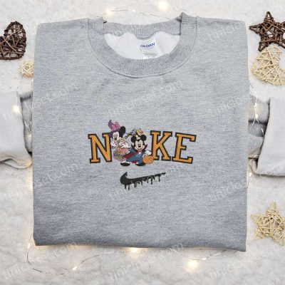 Minnie Witch & Mickey Dracula x Nike Embroidered Sweatshirt Best Halloween Gift Ideas | soulcals.com