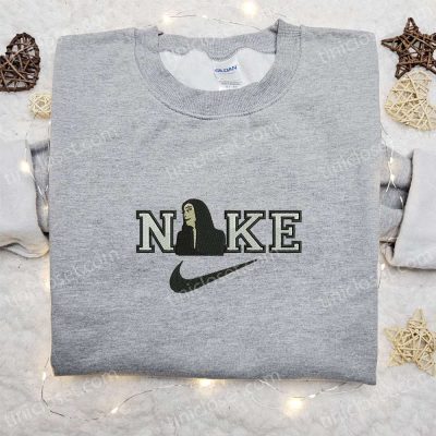 Morticia Addams x Nike Embroidered Shirt & Addams Family Movie Hoodie Spooky Halloween Sweatshirt Collection| soulcals.com