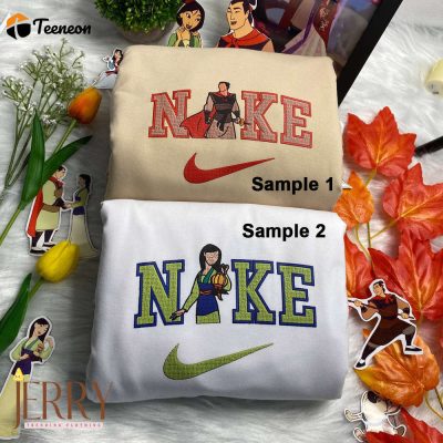 Mulan And Li Shang Disney Nike Embroidered Sweatshirts| soulcals.com