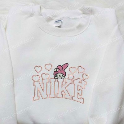Nike Embroidered Shirt & Hoodie My Melody Hearts x Hello Kitty Cartoon D Gift for Men Women Nike Inspired Sweatshirt| soulcals.com