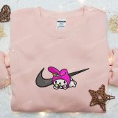 My Melody X Nike Swoosh Embroidered Shirt Hello Kitty Cartoon Embroidered Hoodie Nike Inspired Embroidered Sweatshirt 1.jpeg - demo10